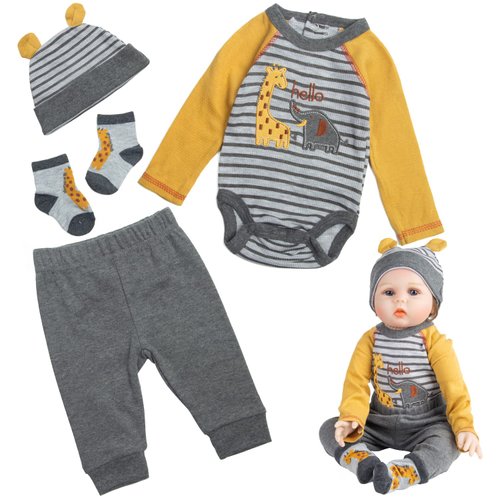 Reborn Baby Doll Clothes for 22-24 Inch Newborn Reborn Baby Dolls Clothes 4-Pieces Sets