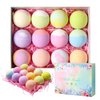 Bath Bomb Gift Set of 12,Ladies Bath Bomb Natural Essential Oil Spa Bubble Cake to Relieve Stress Keep Skin Moisturized