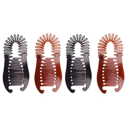 minkissy Banana Clip for Thick Curly Hair Ponytail Holder Plastic Hair Comb Clips Styling Tools Hair Accessories for Women Girls 4Pcs