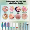 13PCS Nail Drill Bits Set, 3/32” Professional Drill Bits Nail Tech, Tungsten Carbide Diamond Ceramic Efile Nail Bits with Brush, Cuticle Remover Bits for Acrylic Gel Dip Powder Nail Manicure