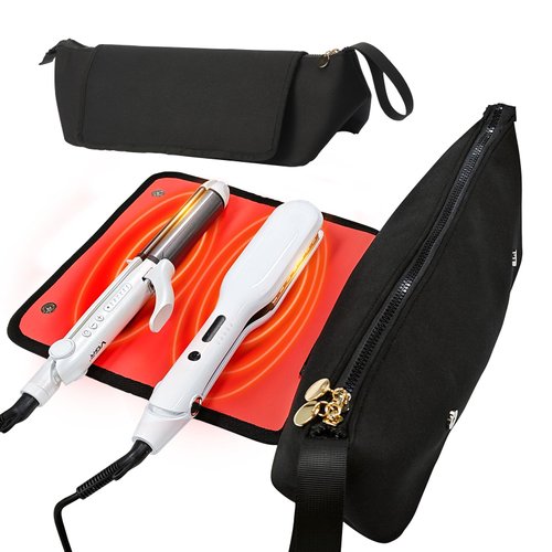 VGR Hair Tools Travel Bag with Heat Resistant Mat, Curling Iron/Flat Iron Travel Case, Carrying Case for Shark Flexstyle, Travel Essentials for Women, Travel Must Haves