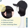 Hairro Hat Wig Hair Extension Baseball Hat with Hair Attached Short Bob Hairstyle Adjustable Synthetic Cap Hair Extensions For Women Chemo Wig 11" 170g #2A Natural Black