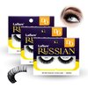 Laflare 3D False Eyelashes Russian Volume Strip Lashes | Fluffy, Wispy, Lightweight | Faux Mink Eyelashes Extension D Curl Wispy Handmade Soft Reusable 3 Packs Value Combo. (FDD03X3C)