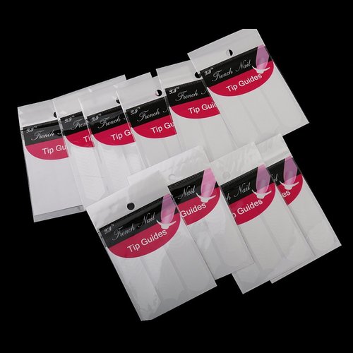 Haobase 10 Sheets French Manicure Nail Art Stickers French Nail Tip Guides for Nail DIY Decoration Stencil Tools