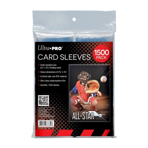 Ultra PRO - Penny Sleeves® Clear Card Sleeves for Standard Size Trading Cards Measuring 2.5" x 3.5" - Perfect for Pokemon Cards, Trading Cards, Sport Cards, and More - 500 x 3 Pack, 1500 Total