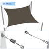 E&K Sun Shade Sail Hardware Kit with Tension Cable Winch Pad Eyes Hooks for Rectangle Sun Shade Sails Installation