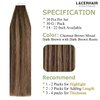 Lacer Remy Tape in Hair Extensions Human Hair Rooted Dark Brown to Chestnut Brown Highlight Dark Brown Invisible Silky Straight Tape in Hair Extensions Real Human Hair 50g 12pcs 24 Inch