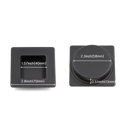 Sliding Door Pull Black Flush Pull 2 Pack - homdiy MC009-70BK Square Flush Handle Sliding Closet Door Handle Recessed Cabinet Handles Flush Pocket Door Handles Finger Pulls for Cabinets