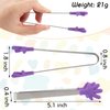 Shindel Silicone Mini Tongs, 8pcs 5-inch Kids Tongs ，Colourful Small Food Tongs for Serving Food, Ice Cube, fruits, Sugar,Kitchen Gadgets