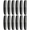 Comfort Hair Dressing Table Coarse/Fine Hair Comb Set, Black, 8 Inch (12 Pack)