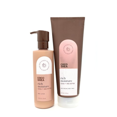 Coco Shea Rich Moisture, Bath and Body, Moisturizing Body Wash and Body Lotion Bundle Set