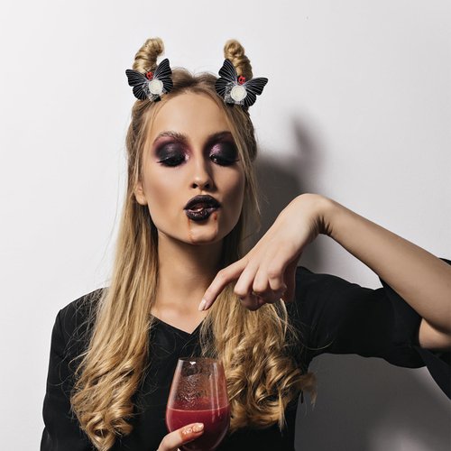 Generic 2 Pcs Halloween Black Butterfly Hair Clips Skull Butterfly Rose Gothic Hairpins Hair Accessories for Halloween Cosplay Party Costume