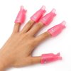 Sannysis 10PC Nail Art Soak Off Cap Clip UV Gel Polish Remover Wrap Tool Plastic (Hot Pink)