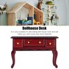 Dollhouse Table DIY Miniature Dollhouse Desk Mini Wooden Furnishings Accessories 3.7 x 2.5 x 1.6in