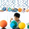 30Pcs Outer Space Theme Party Decoration,Hanging Swirl Ceiling Whirl Party Supply for Boy Birthday Party Decorations, Baby Shower Party Hanging Decor