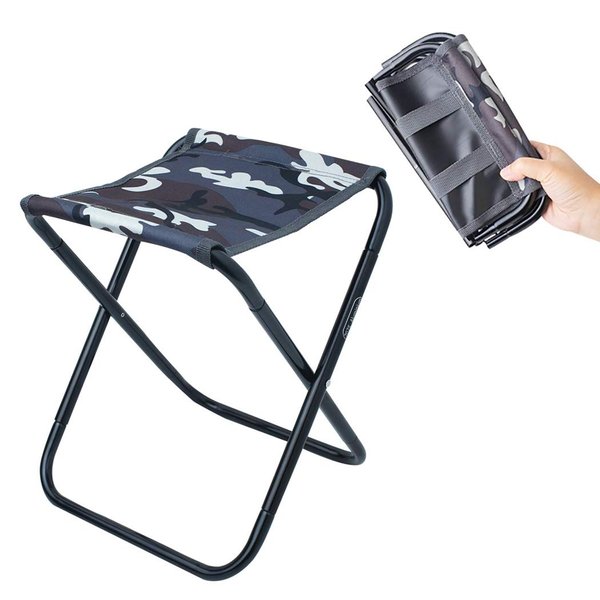 AOUTACC Camping Stool with Carry Bag, Aluminum Alloy Bracket Ultralight Portable Folding Stool for Outdoor Fishing Hiking Backpacking Travelling BBQ (Camo - 8.3"x9.5"x11")