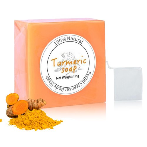 XINGXYUEL Turmeric Soap Bar for Face Body Organic Turmeric Face Soap Bar Smooth Skin Deep Cleansing Moisturizing Handmade Tumeric Soap for All Skin Types 3.88 oz