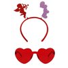 fjygwx13 Valentines Day Heart Headband and Heart Shape Sunglasses,Cupid Costume Accessories Head Boppers Party Props Holiday