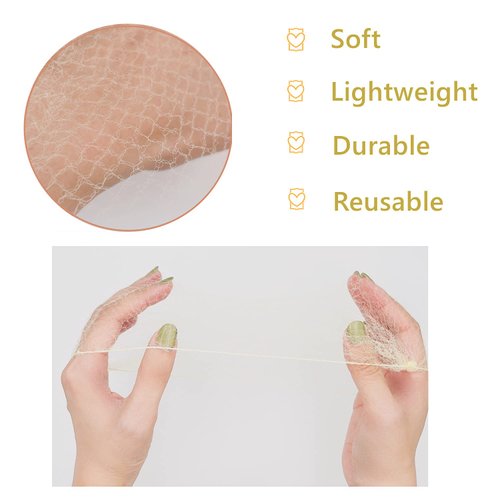 Misian Hair Nets 50cm 20h of 20pcs Reusable Elaic Edge Mesh Fancy Look Hair for Food Service, Ballet Bun, Sleeping, Women and Wig Black Brown and Blonde (Blonde)