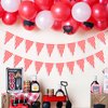 VILIFEVER 2 Pieces Red and White Checkered Banner, Double Sided Red Gingham Pennant Banner for BBQ Picnic Theme Baby Shower Birthday Party Decorations Supplies