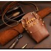Scissor Pouch Belt, Cowhide Leather Salon Barber Hairdressing Scissor Holster Hair Stylist Shears Holder Tools Waist Bag with Adjustable Strap for Combs, Hair Clips