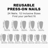 Coffee Press on Nails Medium Almond Fake Nails French Tip with Gold Line Design Black Glue on Nails Full Cover Glossy Brown False Nails Acrylic Stick on Nails for Women Manicure 24pcs
