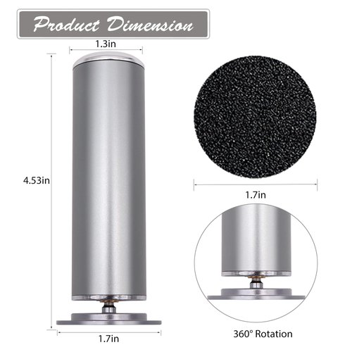 ibubu Electric Callus Remover Powerful Electric Foot File Grinder Sander Machine with Speed Controller and 60PCS Replacement Sandpaper Disk Pedicure Feet Care Tool for Dead Skin Removal Gray