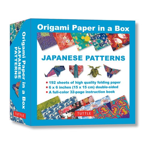 Origami Paper in a Box - Japanese Patterns: 192 Sheets of Tuttle Origami Paper: 6x6 Inch Origami Paper Printed with 10 Different Patterns: 32-page Instructional Book of 4 Projects (Tuttle Specials)