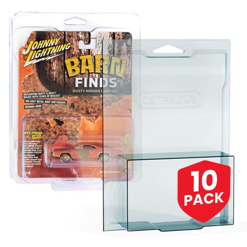 EVORETRO Premium Blister Protector Case compatible for Johnny Lightning Diecast Cars 1/64 - Fit for all Jhonny lightning like Speed Racer Series - Pack of 10