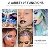 MAEPEOR Chunky Face Body Glitter Gel 19 Colors Mermaid Sequins Holographic Body Glitter Gel Long-Lasting Festival Makeup Glitter Paint for Face Body Hair Nails (30g, #001 Silver)