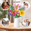 Linkowin 756 PCS Flower Bouquet Building Sets - 11 Kinds of Building Block Flowers, Botanical Collection Crafts Set for Home Office Decoration, Valentines Day for Adults Girl, No Vase