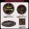XJLANTTE Glow Neon Party Supplies - Glow in the Dark Happy Birthday Plates and Fluorescent Napkins for Blacklight Neon Party Decorations, Serves 20 Guests (1)