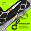 Suvorna 5.5" Hair Cutting Scissors Thinning Shears Set Professional Hair Scissors Set Barber supplies Hair Thinning scissors Barber accessories Thinning Shears for hair cutting Barber scissors set.