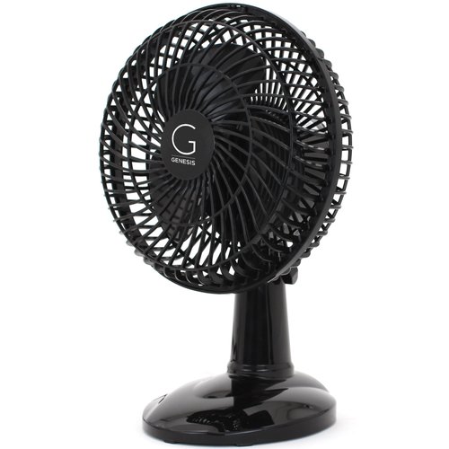Genesis 6-Inch Clip Convertible Table-Top & Clip Fan Two Quiet Speeds - Ideal For The Home, Office, Dorm, More Black (A1CLIPFANBLACK