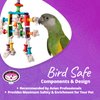 Super Bird Creations SB468 Dancing Spools Bird Toy with Colorful Wooden Spools and Cotton Rope - Ideal for Ringnecks, Parrots, Quakers - Preening and Chewing Toy - Medium Bird Size - 13" x 8" x 2"