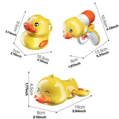 Little Yellow Ducks Bath Toys Bathtub Toy for Toddlers Age 18 Months+ Kids ,Bath Pipes Toys for Boys and Girls Tub Water Toys , Holiday and Birthday Gift(3Pcs)