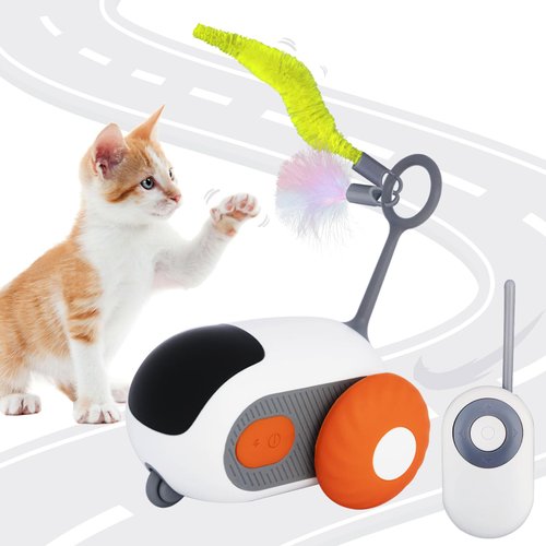 LELEAN Remote Control Cat Toy for Indoor Interactive Turbo Tail 2.0 Cat Toy Automatic Moving Eemo...