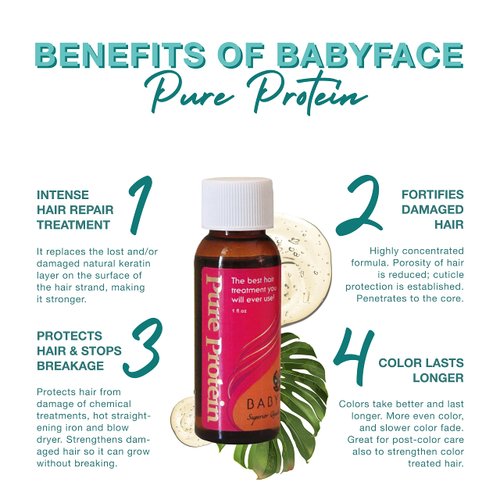 Babyface Pure Protein Extreme Concentrate for Damaged Hair, Keratin Treatment Mask, Stop Loss, Breakage, Split Ends, Color Treated, Frizz, Deep Moisturizing