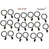 TEJATAN - 2 Inch - Set of 40 - Metal Curtain Rings with Clips and Eyelets - TEJATAN (Also Known as Rings with Curtain Clips/Curtain Clip Rings/Drapery Rings)