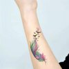 Oottati 2 Sheets Small Tiny Hand Temporary Tattoo Stickers Colorful Feather Birds