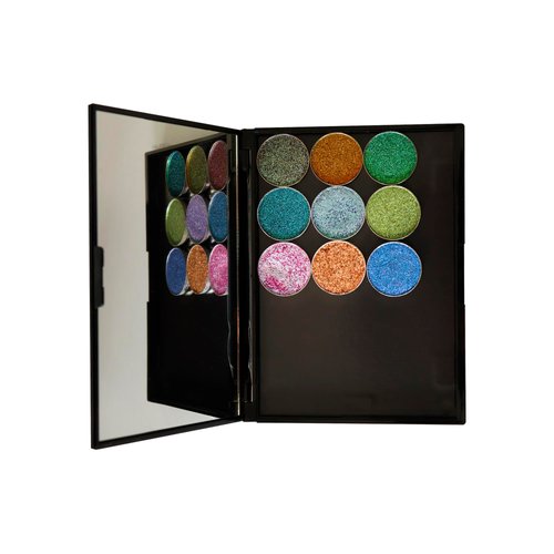 SZDYM Empty Makeup Magnetic Plastic Palette with 20Pcs Adhesive Metal Stickers for Eyeshadow Powder Lipstick foundation