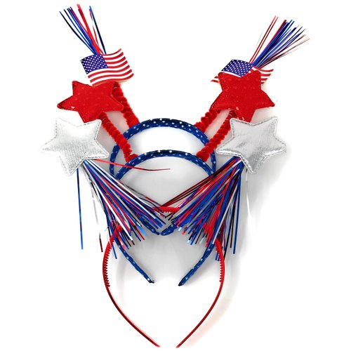 12 Bulk Patriotic Head Bopper Party Hats - Ideal for 4th of July Party Favors, Memorial Day BBQ, Fourth of July Parades or Fireworks, or Any Independence Day Event Multi