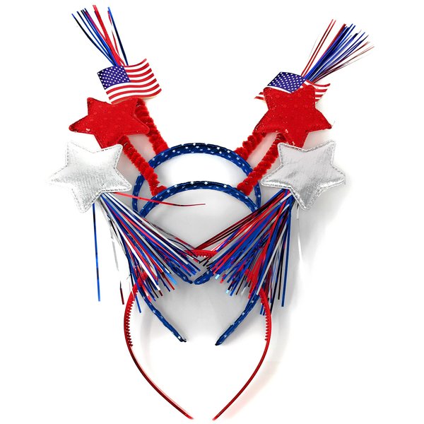 12 Bulk Patriotic Head Bopper Party Hats - Ideal for 4th of July Party Favors, Memorial Day BBQ, Fourth of July Parades or Fireworks, or Any Independence Day Event Multi
