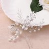 Barode Bride Wedding Hair Pins Crystal Clips Flower Headpieces Pearl Rhinestone Hair Accessories for Women and Girls (Pack of 1)