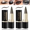 LOKFAR 2 Pcs Gel Eyeliner Set, Cream Eyeliner Tool Smudge Proof and Waterproof Eyeliner Pencil Matte Brown Eye-liner Pencil Tattoo Eyeliner Pen Eyeliner Gel Stick Makeup Eye-liners for Women (Brown)