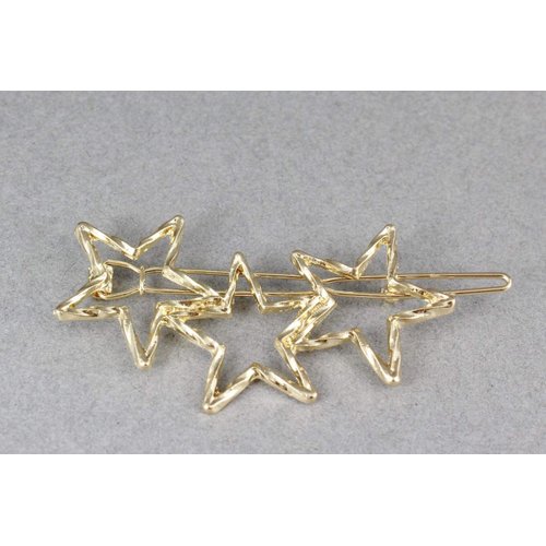 Gold Star Barrette Outline Shape Metal Hair Clip Barrette Silver Shiny Clip Colored Hair Clips For Women Girls
