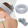ACO-UINT 4Pcs Gray Spa Headband and Face Washing Wristbands Set, Skincare Headband Face Wash Headband Makeup Headband, Hair Claw Clip Skin Care Headband for Washing Face