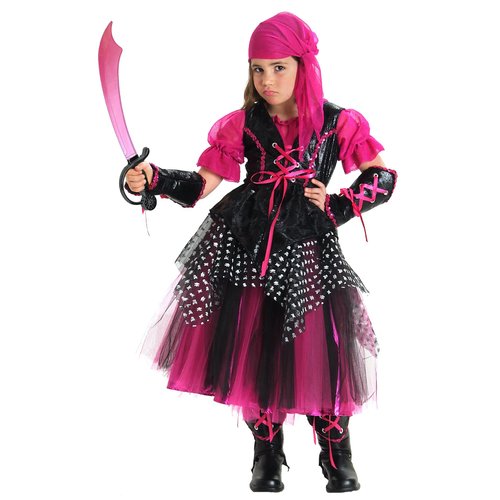 Princess Paradise Pirate Costume for Girls, X-Small Black/Pink