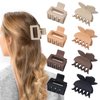 BEAUTSHE Butterfly Hair Clips Square Claw Clips 8 Pack Hair Clips for Thin Hair Neutral Small Hair Clips for Women
