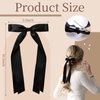 VOBOBE 4PCS Hair Bows for Women Girls, Black Red Satin Tassel Hair Ribbon Bowknot Hair Clips Barrettes for Girl with Small Long Tail Hair Accessories (Black+Red)